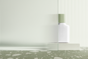 Cosmetic bottle png mockup transparent, minimal skin care packaging design