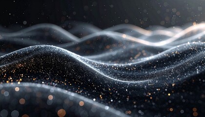 Seamless looping abstract background with subtle micro particles drifting diagonally over a dark charcoal gradient, creating cinematic depth, smooth motion, and a modern minimalist visual atmosphere.