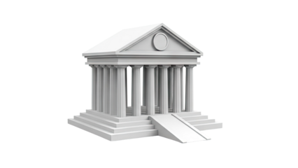 Classical Building with Columns and Pediment