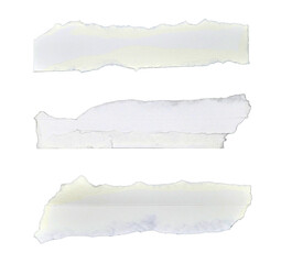White kraft paper torn into pieces in transparent background png