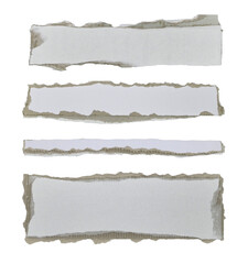 Brown and white corrugated kraft paper torn into pieces in transparent background png