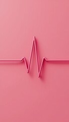 A stylized pink ECG heartbeat line on a solid background, symbolizing health and wellness.
