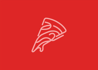 Simple line pizza slice logo for food, delivery, or casual dining branding.