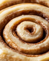 Close Up Golden Brown Cinnamon Swirl Donut With Sugary Glaze Texture Detail doughnut pastry