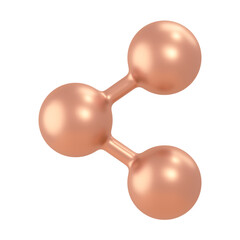 Share icon png sticker, 3D rose gold design, transparent background