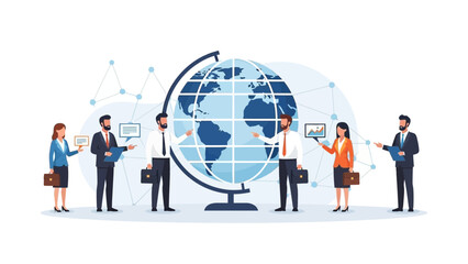 Global Business Team Collaboration Around World Globe