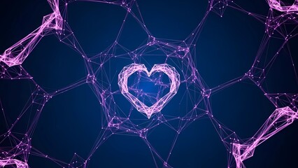 Digital Network Heart for Valentine's Day Celebration