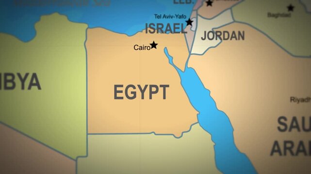 Egypt map overview, Detailed vintage Egypt and Cairo map