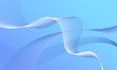 blue light business smooth stripes lines wave curves with soft gradient abstract background