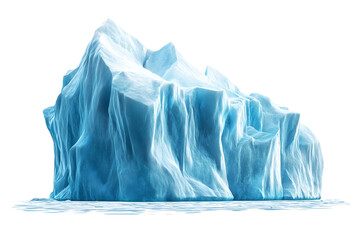 Obraz premium Dramatic blue iceberg floating serenely in dark water, evoking a sense of natural beauty and environmental wonder