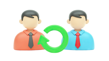 Businessmen with Refresh Icon