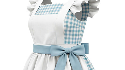 Blue Gingham Apron Dress with Bow