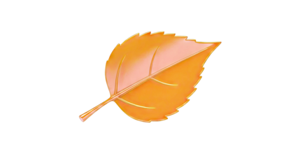 3D Render of a Single Orange Leaf