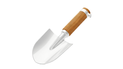 Shiny Hand Trowel with Wooden Handle