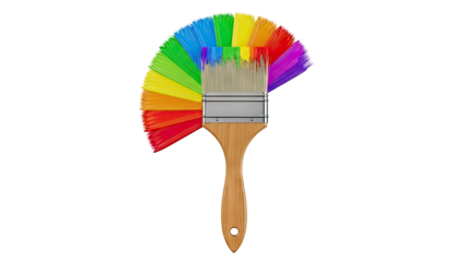Paintbrush with Rainbow Bristles