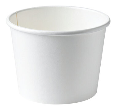 empty white ice cream paper cup isolated on white background