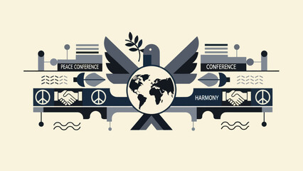 Global Peace Conference Harmony Symbol Vector Illustration