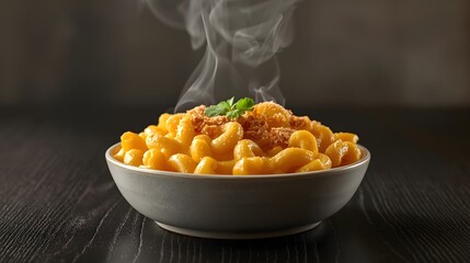gourmet mac and cheese served in a minimalist ceramic bowl