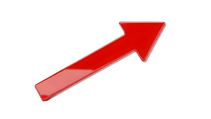 A bold red arrow points upward and to the right against a stark black background symbolizing progress and growth
