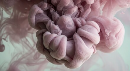 Fototapeta premium Abstract swirling pink ink in water