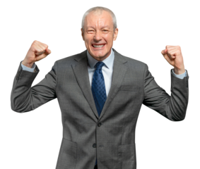 Successful senior businessman png mockup