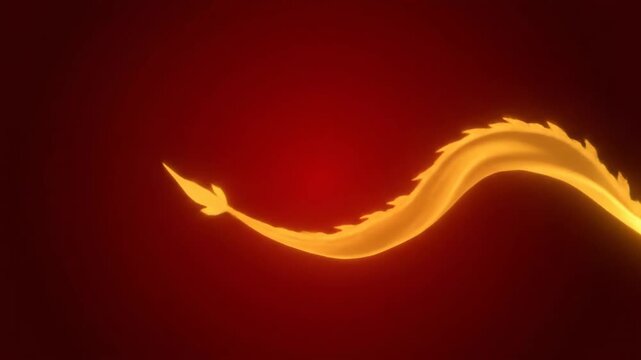 Fiery Chinese Dragon Transition Opener on Red Background