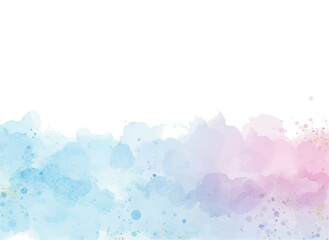 Obraz premium Pastel Pink and Purple Watercolor Abstract Background with Metallic Gold Accents for Grunge Card Templates 