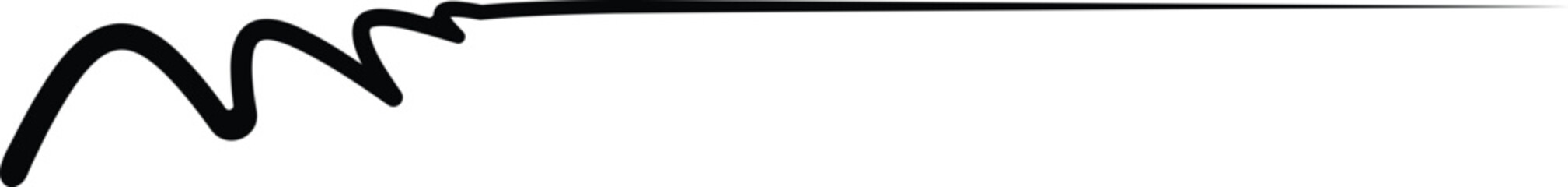 Black wavy line on white background curve abstract