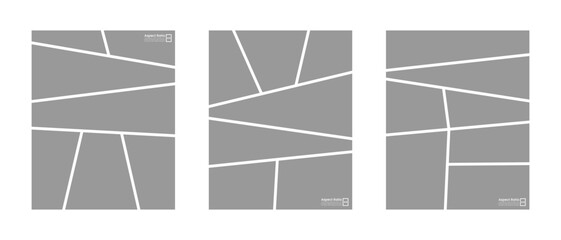 Photo collage template set featuring comic frame layout in 4:5 ratio
