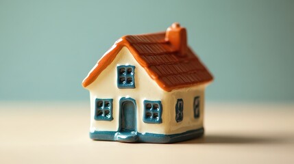 Miniature home model with a traditional design.