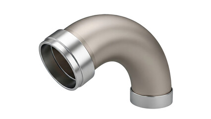 Curved Metal Pipe with Silver Bands
