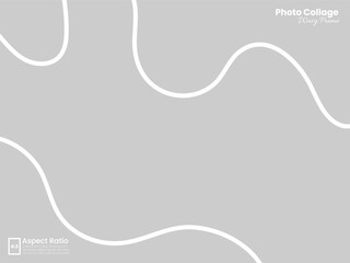 Curved flowing shape photo layout designed for horizontal 4:3 presentation