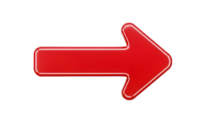 A shiny red arrow points to the right against a black background