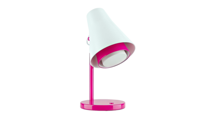 Modern Desk Lamp with White and Pink Cone Shade