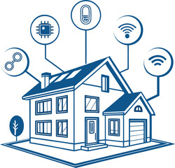 Flat smart home technology icon vector illustration