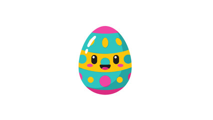 Happy Easter Egg Character with Cute Face