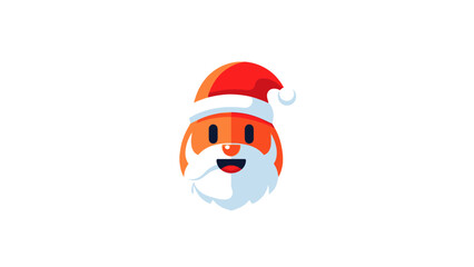 Joyful Santa Claus Face Icon - Flat Design Christmas Celebration