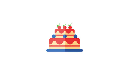 Festive Tiered Birthday Cake with Berries and Drizzle