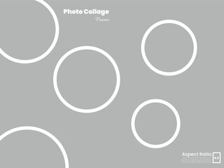 Five circle photo frame layout for creative poster design in 4:3 format