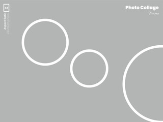 Poster photo design concept using three circle frames in a 4:3 aspect ratio