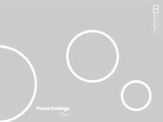 Three circular photo frames arranged for creative poster layout in 4:3 format