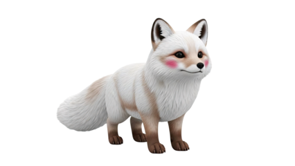 Cute White Fox with Pink Cheeks