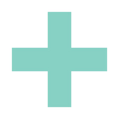 Fototapeta premium Green cross geometric shape transparent png