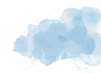 Obraz premium Blush Blue Watercolor Stains Abstract Background with Hand-Drawn Paint Strokes for Invitations and Birthdays 
