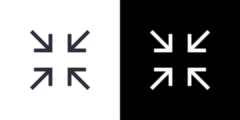 Shrink icon concept with flat Black White Background. Vector illustration.