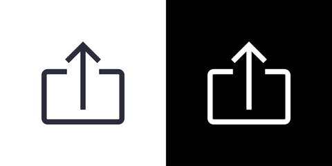 Upload icon concept with flat Black White Background. Vector illustration.