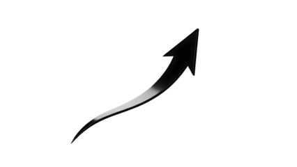 A sleek metallic arrow ascends against a dark backdrop symbolizing growth and progress