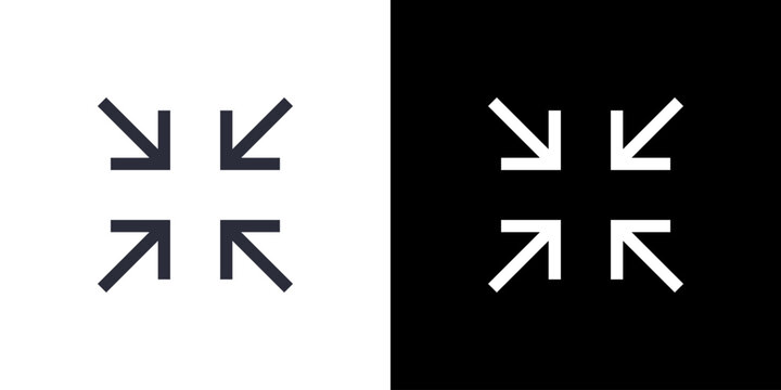 Shrink icon concept with flat Black White Background. Vector illustration.