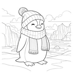 Sketch of a girl with a dog wearing a hat