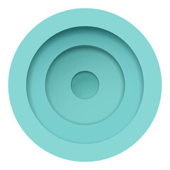 Circular tile png shape, 3D rendering geometric element on transparent background